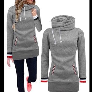 Women’s high neck collar fleece sweater